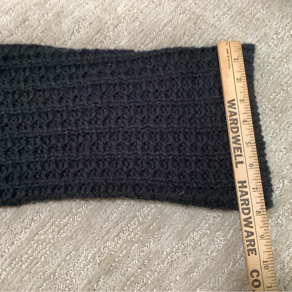 Hippie Laundry upcycled Denim Jacket with Black Knit sleeves and scarf. - Picture 10 of 10